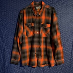 DIXXON Vibrant Orange and Black Checkered Shirt
